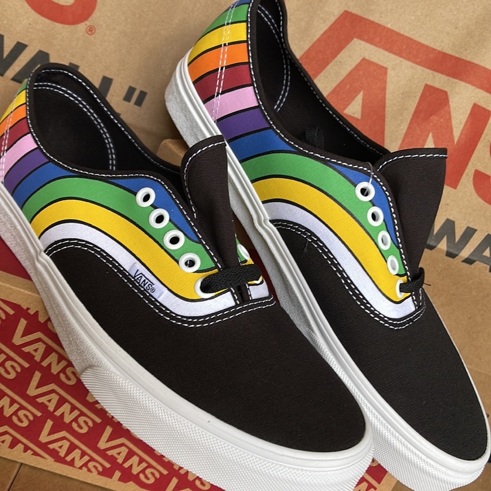 Vans Authentic Fefract Black/True White/Multi Men’s - Picture 7 of 16